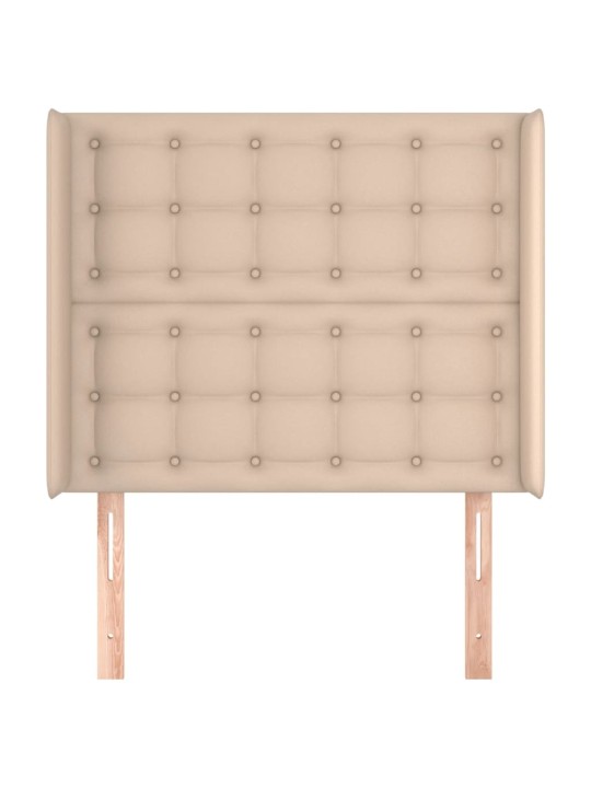 Čelo postele typu ušák cappuccino 103x16x118/128 cm umělá kůže