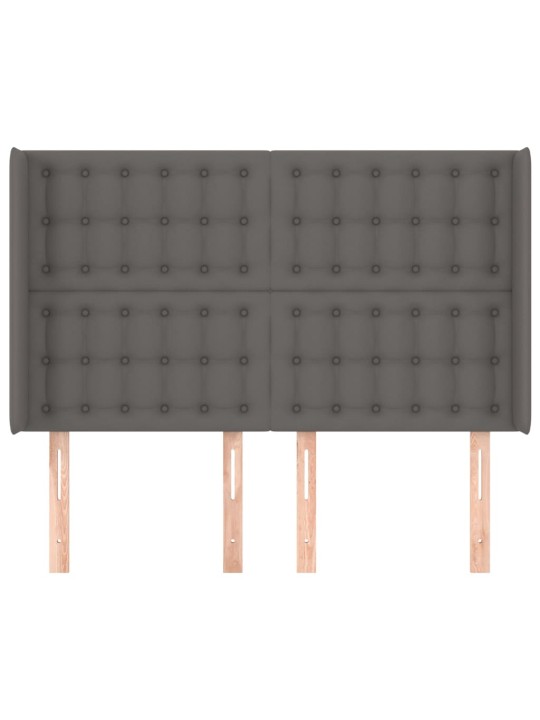 Čelo postele typu ušák šedé 147x16x118/128 cm umělá kůže