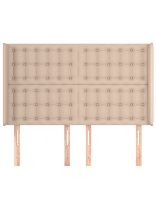 Čelo postele typu ušák cappuccino 147x16x118/128 cm umělá kůže
