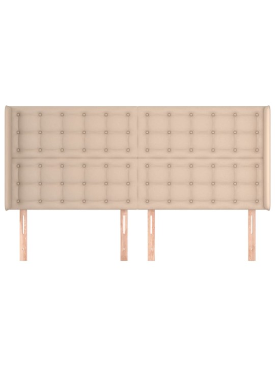 Čelo postele typu ušák cappuccino 163x16x118/128 cm umělá kůže