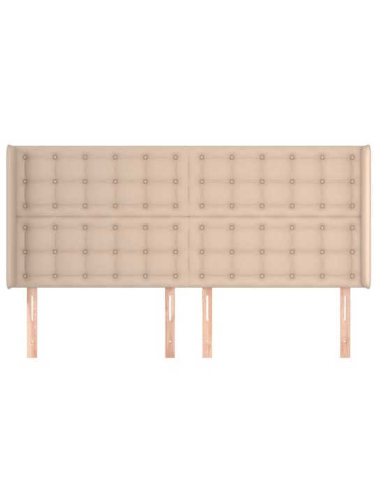 Čelo postele typu ušák cappuccino 183x16x118/128 cm umělá kůže