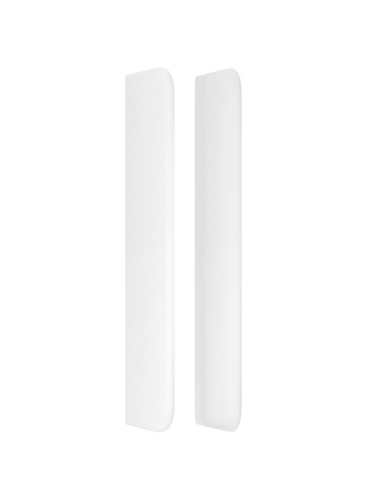 Čelo postele typu ušák bílé 203x16x118/128 cm umělá kůže