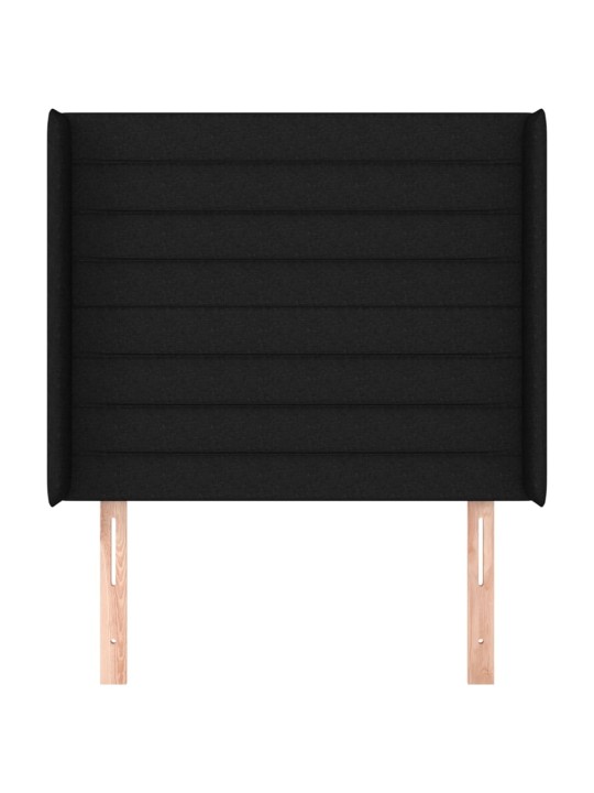 Čelo postele typu ušák černé 83x16x118/128 cm textil