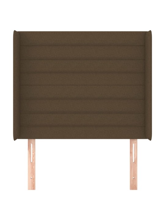Čelo postele typu ušák tmavě hnědé 83x16x118/128 cm textil