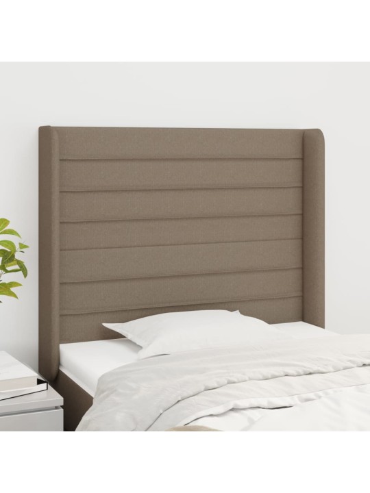 Čelo postele typu ušák taupe 83x16x118/128 cm textil