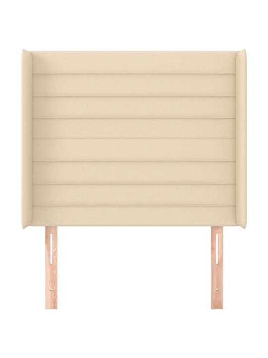 Čelo postele typu ušák krémové 83x16x118/128 cm textil