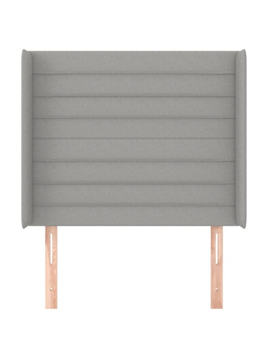 Čelo postele typu ušák světle šedé 93x16x118/128 cm textil