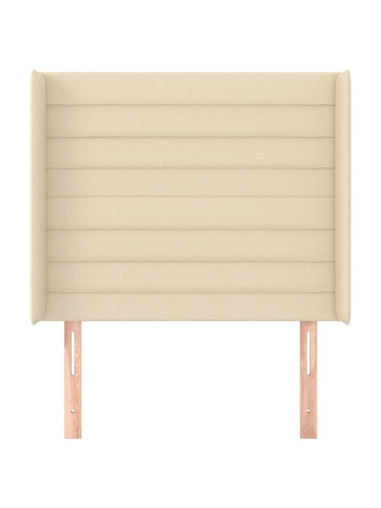 Čelo postele typu ušák krémové 103x16x118/128 cm textil