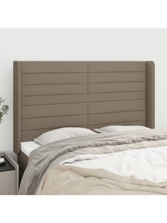 Čelo postele typu ušák taupe 147x16x118/128 cm textil