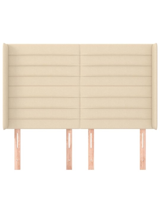Čelo postele typu ušák krémové 147x16x118/128 cm textil
