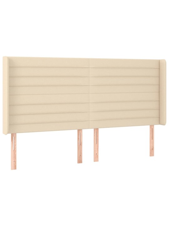 Čelo postele typu ušák krémové 163x16x118/128 cm textil