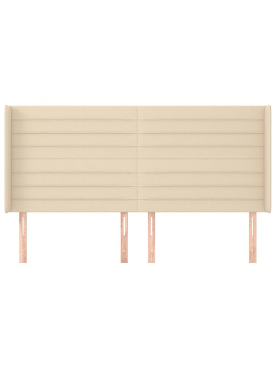 Čelo postele typu ušák krémové 163x16x118/128 cm textil