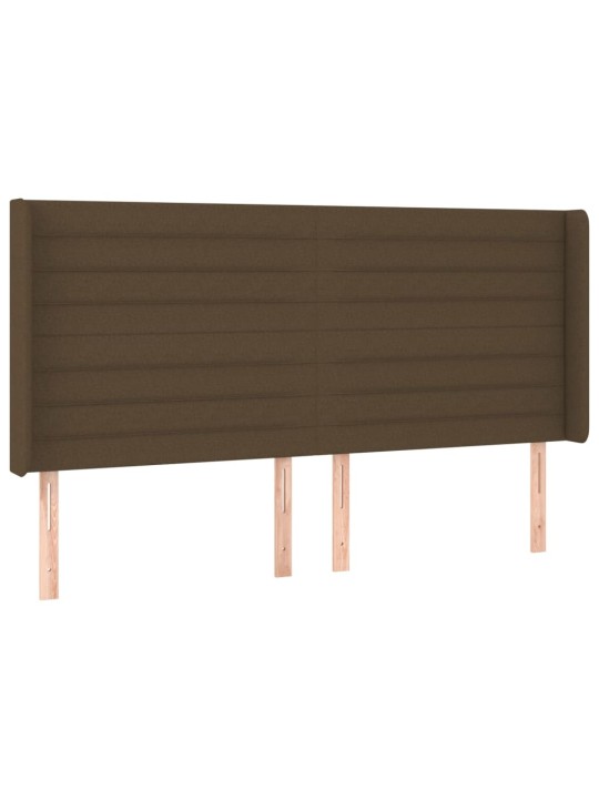 Čelo postele typu ušák tmavě hnědé 203x16x118/128 cm textil