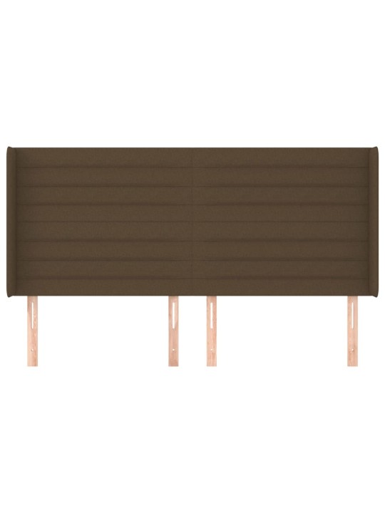 Čelo postele typu ušák tmavě hnědé 203x16x118/128 cm textil