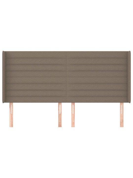 Čelo postele typu ušák taupe 203x16x118/128 cm textil