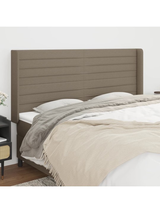 Čelo postele typu ušák taupe 203x16x118/128 cm textil