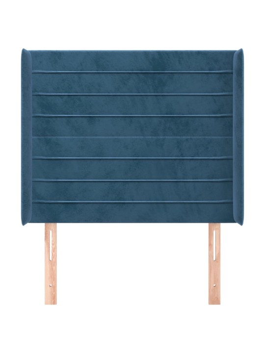Čelo postele typu ušák tmavě modrá 93x16x118/128 cm samet