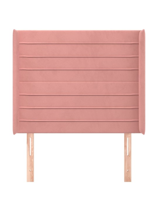 Čelo postele typu ušák růžové 93x16x118/128 cm samet
