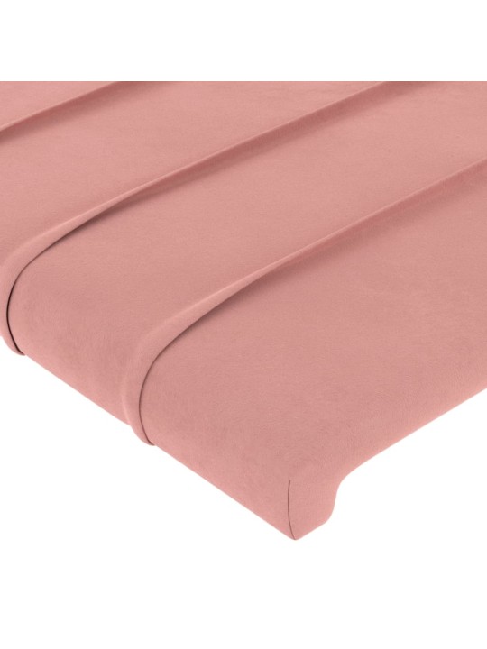 Čelo postele typu ušák růžové 93x16x118/128 cm samet