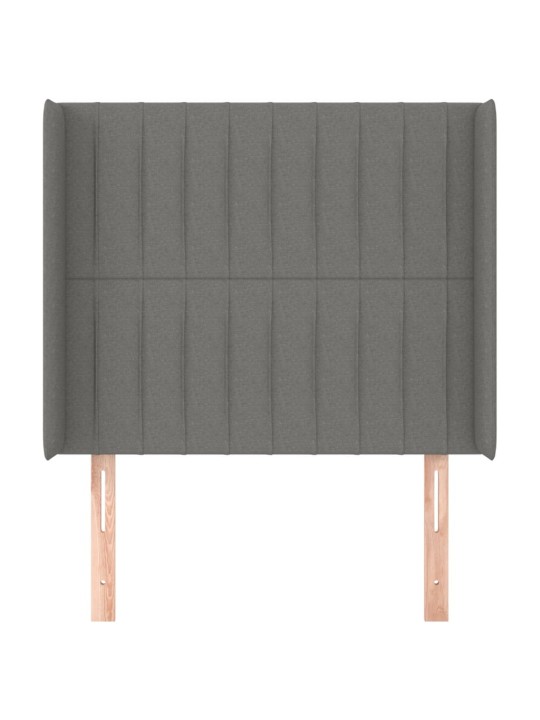 Čelo postele typu ušák tmavě šedé 83x16x118/128 cm textil