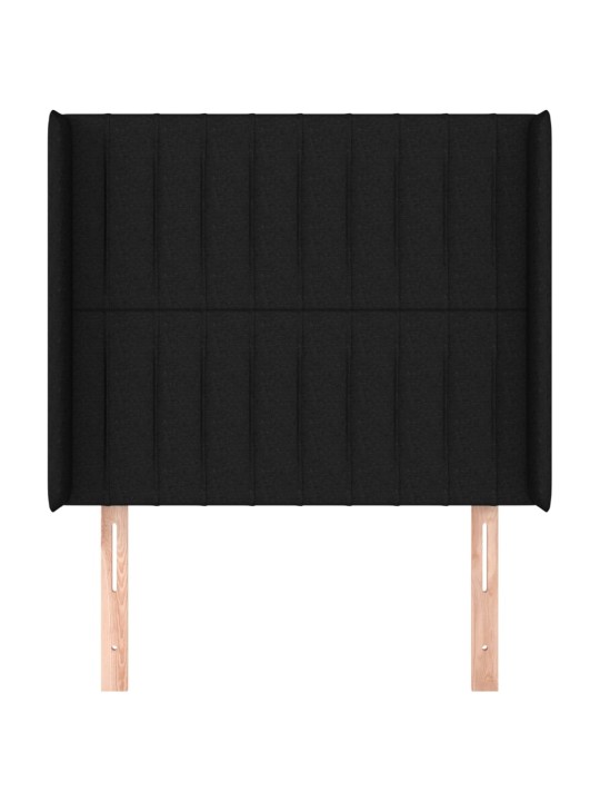 Čelo postele typu ušák černé 83x16x118/128 cm textil