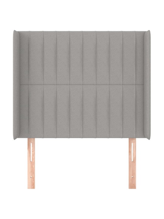 Čelo postele typu ušák světle šedé 93x16x118/128 cm textil