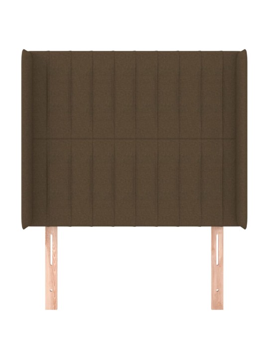 Čelo postele typu ušák tmavě hnědé 93x16x118/128 cm textil