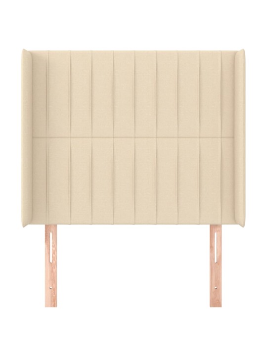 Čelo postele typu ušák krémové 93x16x118/128 cm textil