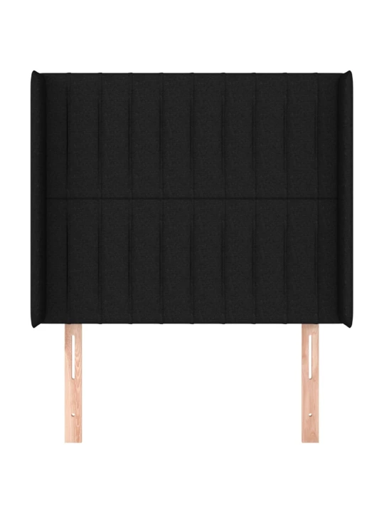Čelo postele typu ušák černé 103x16x118/128 cm textil