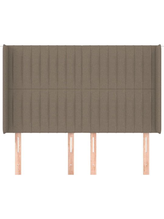 Čelo postele typu ušák taupe 147x16x118/128 cm textil