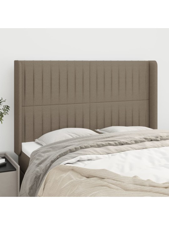 Čelo postele typu ušák taupe 147x16x118/128 cm textil