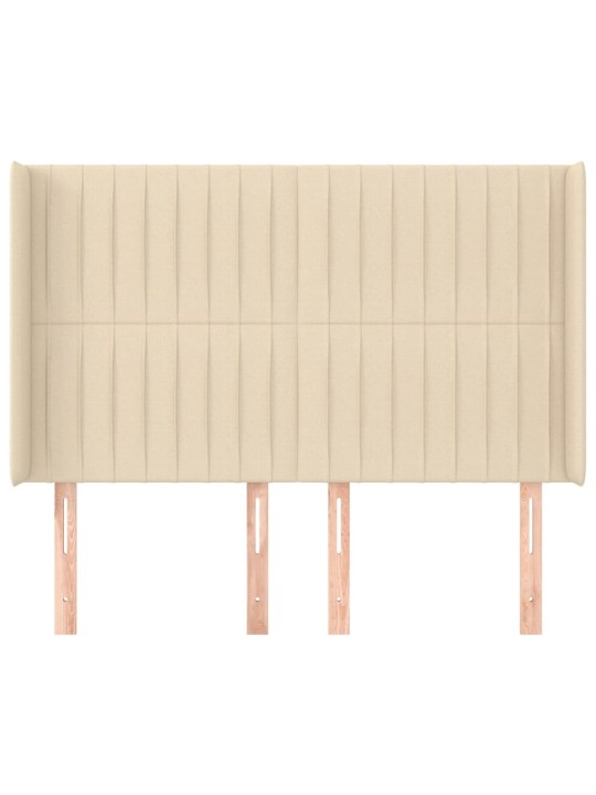 Čelo postele typu ušák krémové 147x16x118/128 cm textil