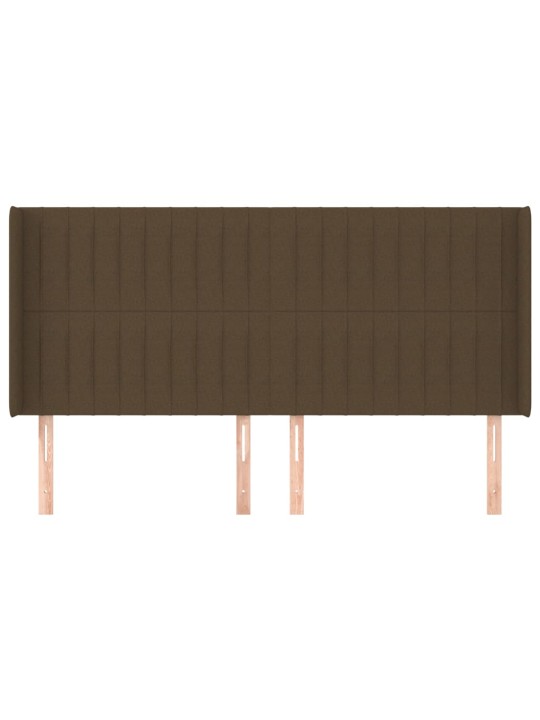 Čelo postele typu ušák tmavě hnědé 163x16x118/128 cm textil