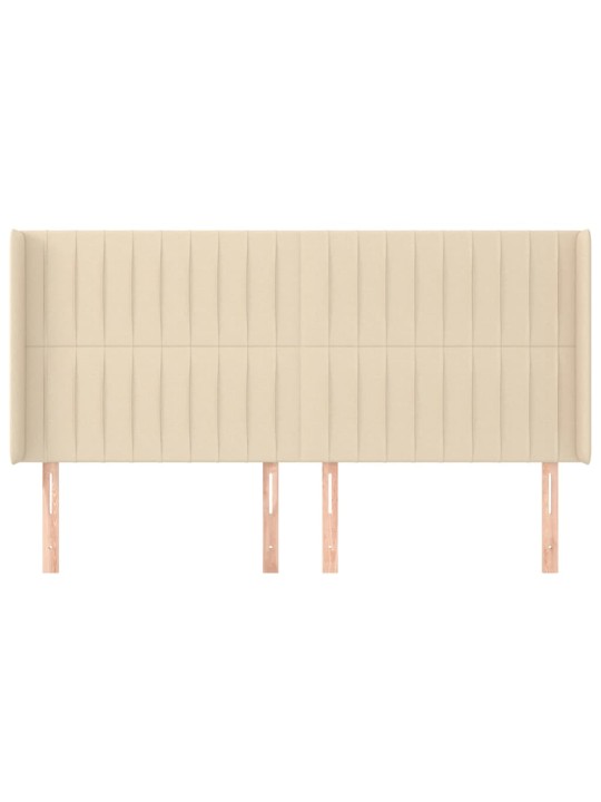 Čelo postele typu ušák krémové 163x16x118/128 cm textil