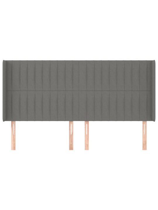 Čelo postele typu ušák tmavě šedé 183x16x118/128 cm textil