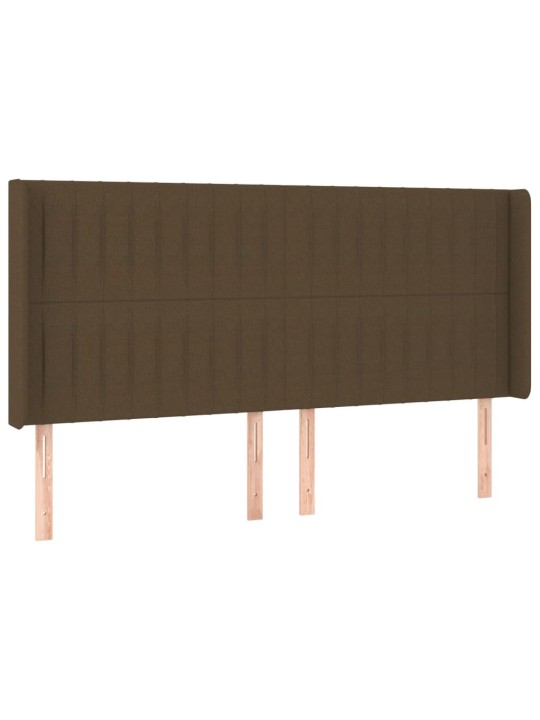 Čelo postele typu ušák tmavě hnědé 183x16x118/128 cm textil