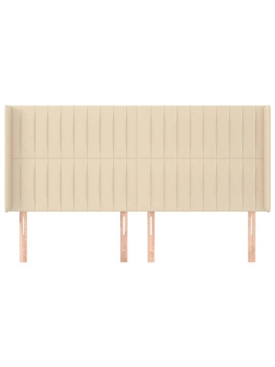 Čelo postele typu ušák krémové 183x16x118/128 cm textil
