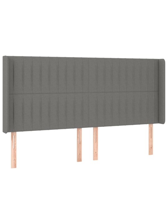 Čelo postele typu ušák tmavě šedé 203x16x118/128 cm textil