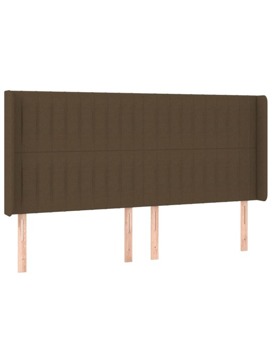 Čelo postele typu ušák tmavě hnědé 203x16x118/128 cm textil