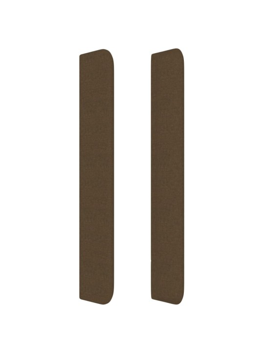 Čelo postele typu ušák tmavě hnědé 203x16x118/128 cm textil