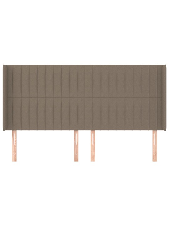 Čelo postele typu ušák taupe 203x16x118/128 cm textil