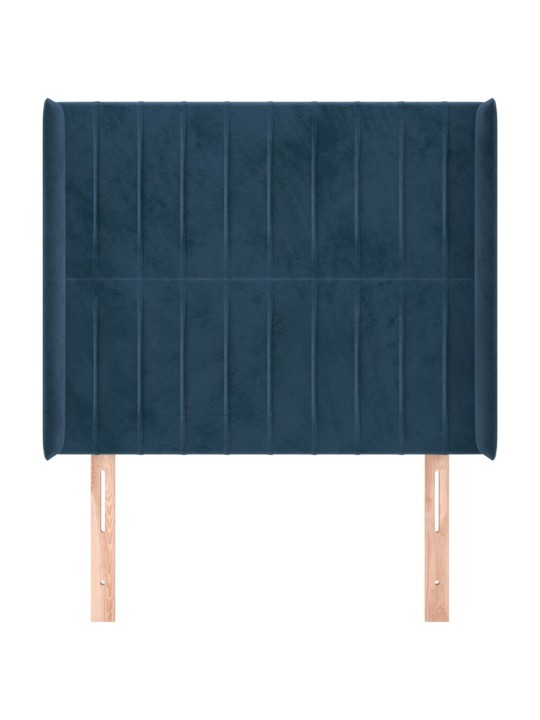 Čelo postele typu ušák tmavě modrá 93x16x118/128 cm samet