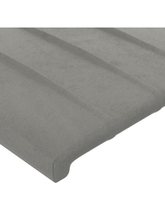 Čelo postele typu ušák světle šedé 103x16x118/128 cm samet