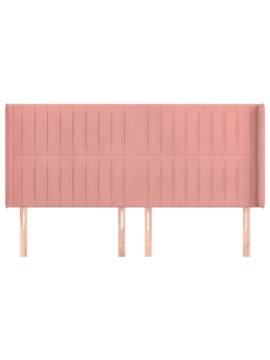 Čelo postele typu ušák růžové 163x16x118/128 cm samet