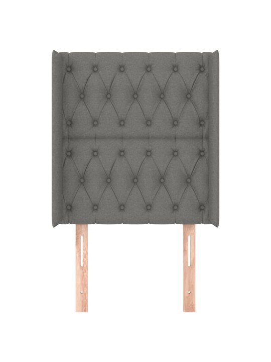 Čelo postele typu ušák tmavě šedé 83x16x118/128 cm textil