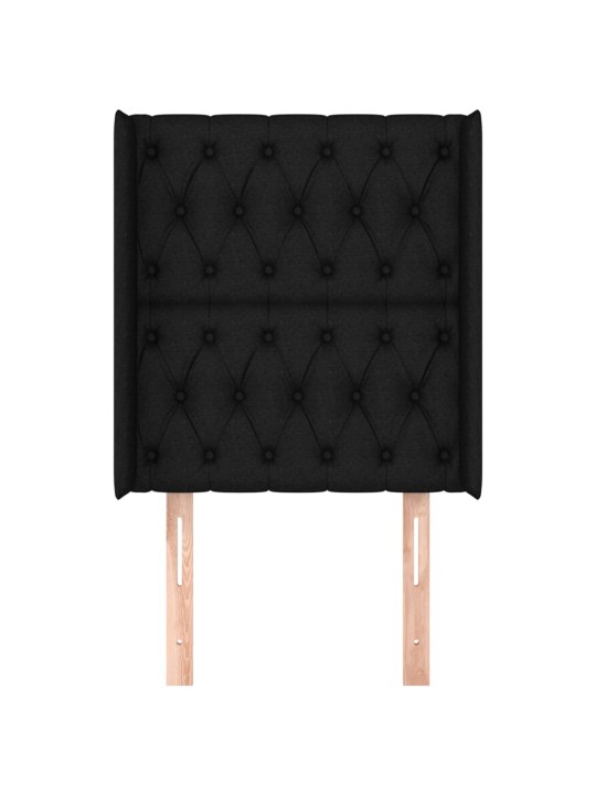 Čelo postele typu ušák černé 83x16x118/128 cm textil