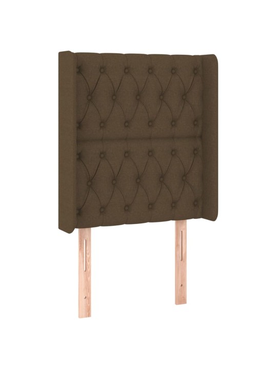 Čelo postele typu ušák tmavě hnědé 83x16x118/128 cm textil
