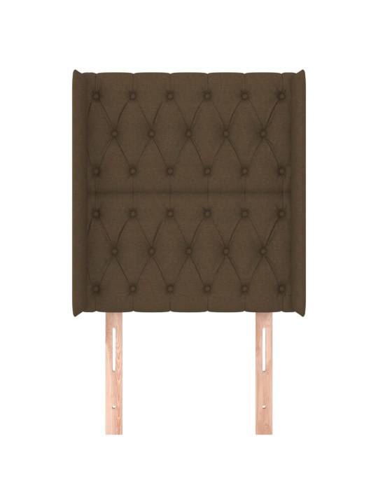 Čelo postele typu ušák tmavě hnědé 83x16x118/128 cm textil