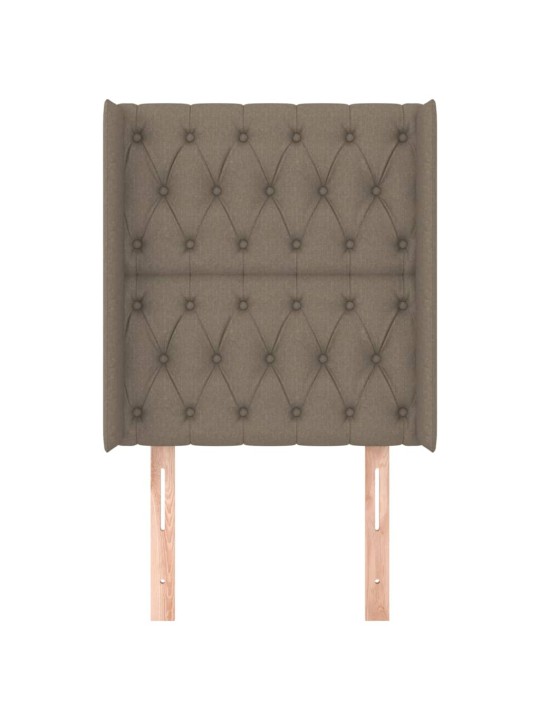 Čelo postele typu ušák taupe 83x16x118/128 cm textil