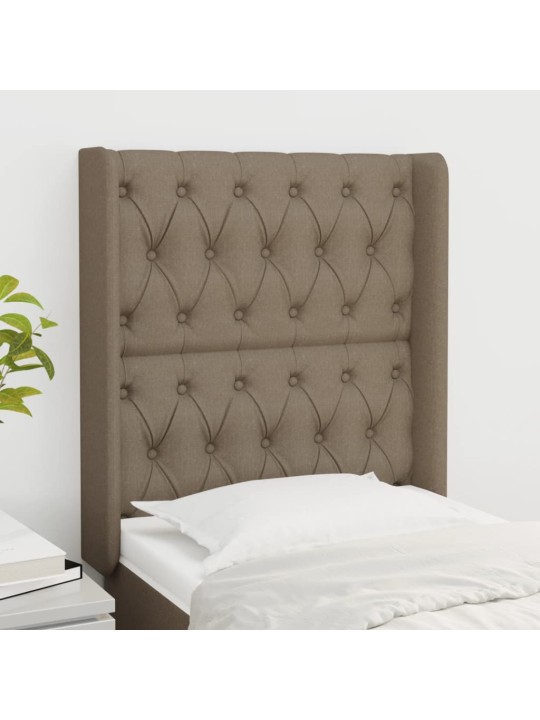 Čelo postele typu ušák taupe 83x16x118/128 cm textil